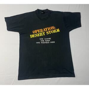 Men's Operation Desert Storm T-Shirt We Came We Saw Single Stitch 1990's Size L